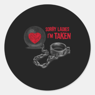 Mens Valentine's Day - Ball And Chain  Classic Round Sticker