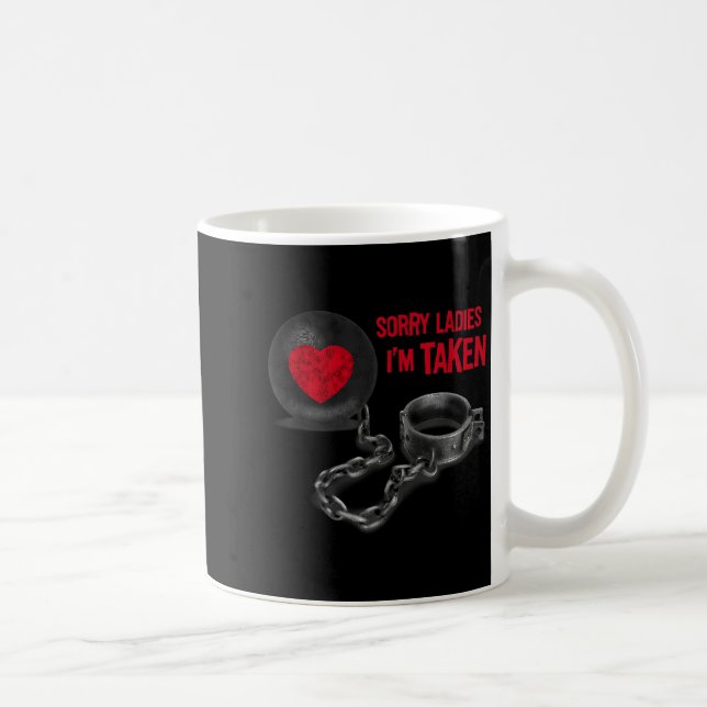 Mens Valentine's Day - Ball And Chain  Coffee Mug (Right)