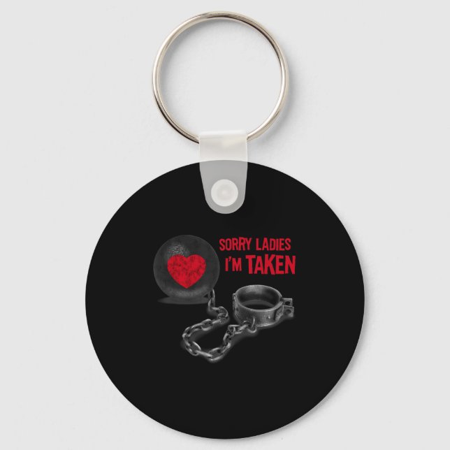 Mens Valentine's Day - Ball And Chain  Keychain (Front)