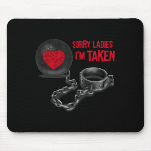 Mens Valentine's Day - Ball And Chain Mouse Pad