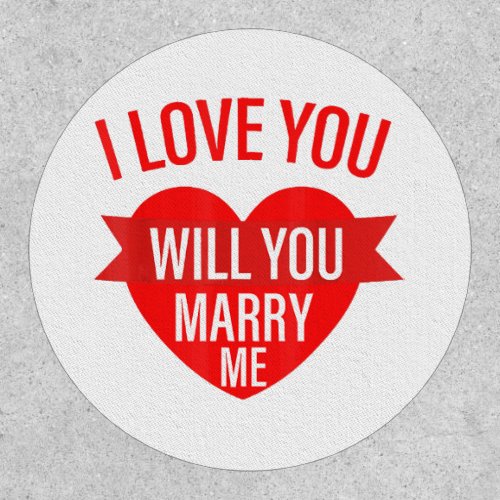 Mens Valentines Day Proposal I Love You Will You M Patch