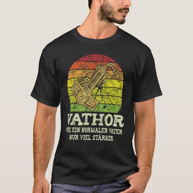 Mens Vathor   Father Thor Viking Dad Father's Day T-Shirt (Front)