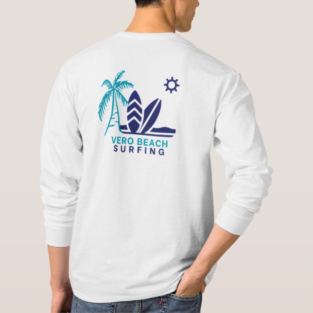 Men's Vero Beach Florida Surfing T-Shirt (Back)