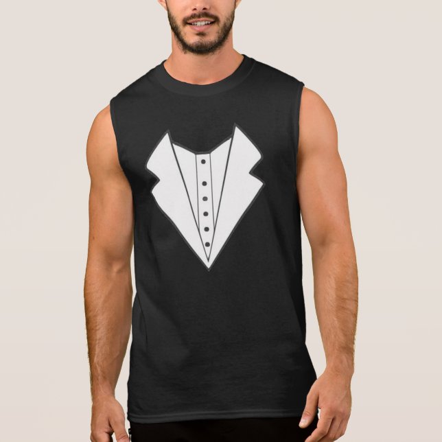 Men's Vest print Sleeveless T-Shirt (Front)