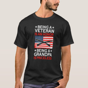 Mens Veteran Honor Grandpa Priceless American Gran T-Shirt