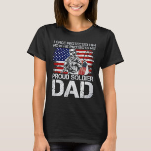 Mens Veteran Proud Soldier Dad Military T-Shirt