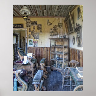 Men's Victorian Barber Shop Interior Poster