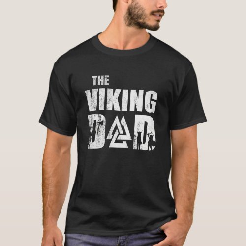 Mens Viking Dad _ Valknut _ Norse Mythology Runes  T_Shirt