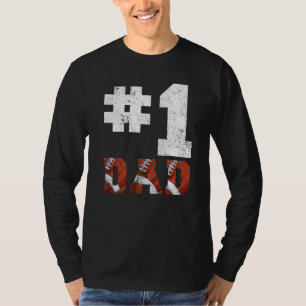 Mens Vintage 1 Dad Number One Flag Football Dad Fa T-Shirt