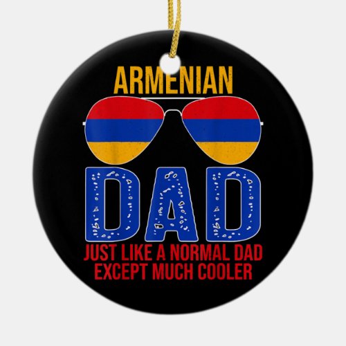 Mens Vintage Armenian Dad Armenia Flag Sunglasses Ceramic Ornament