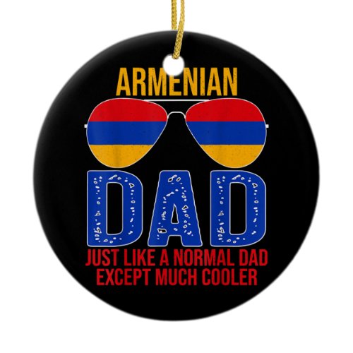 Mens Vintage Armenian Dad Armenia Flag Sunglasses Ceramic Ornament