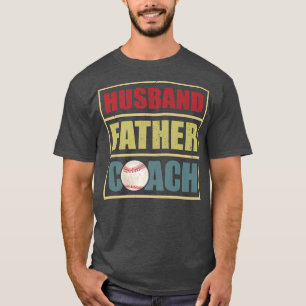 Mens Vintage Baseball Husband Father Coach Basebal T-Shirt