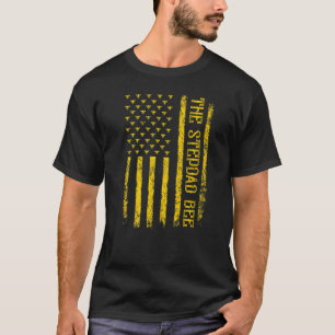 Mens Vintage Bee American Flag The Stepdad Bee Fat T-Shirt