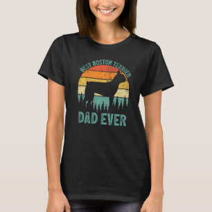 Mens Vintage Best Boston Terrier Dad Ever Father' T-Shirt