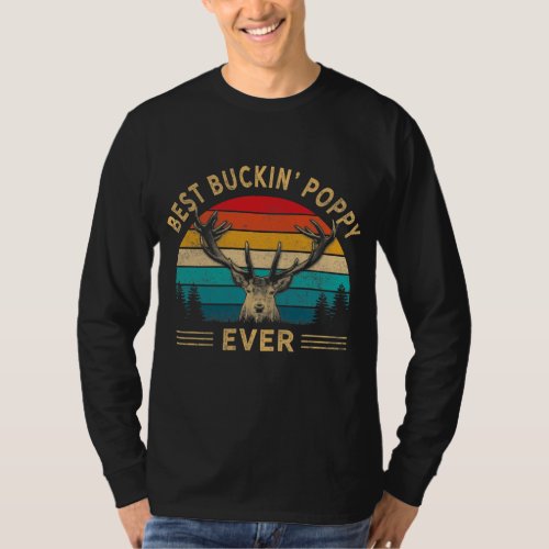 Mens Vintage Best Buckin Poppy Ever Deer Hunting T_Shirt