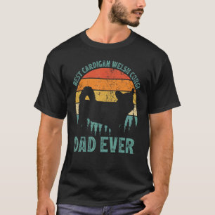 Mens Vintage Best Cardigan Welsh Corgi Dad Ever F T-Shirt