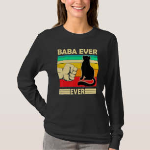 Mens Vintage Best Cat Baba Ever Bump Fit Cat Dad T-Shirt