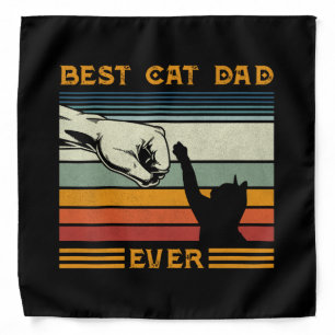 Mens Vintage Best Cat Dad Ever Bump Cat Lover Bandana