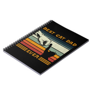 Mens Vintage Best Cat Dad Ever Bump Cat Lover Notebook