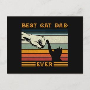 Mens Vintage Best Cat Dad Ever Bump Cat Lover Postcard