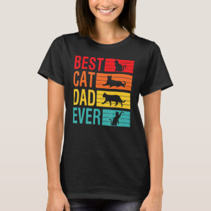 Mens Vintage Best Cat Dad Ever Retro Father's Day T-Shirt