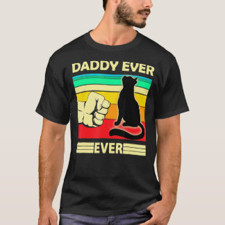 Mens Vintage Best Cat Daddy Ever Bump Fit  Cat Dad T-Shirt