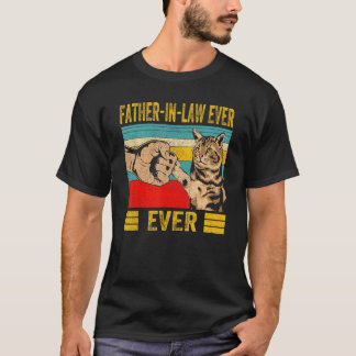Mens Vintage Best Cat Father In Law Ever Bump Fit  T-Shirt