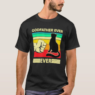 Mens Vintage Best Cat Godfather Ever Bump Fit Cat T-Shirt