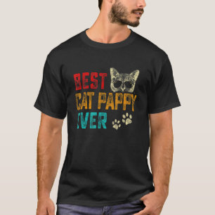 Mens Vintage Best Cat Pappy Ever Family Pet Kitten T-Shirt