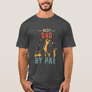 Mens Vintage Best Dad By Par Daddy Golfer Father's T-Shirt