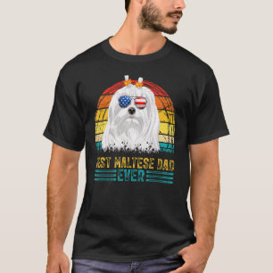 Mens Vintage Best Maltese Dad Ever Men Father's Da T-Shirt