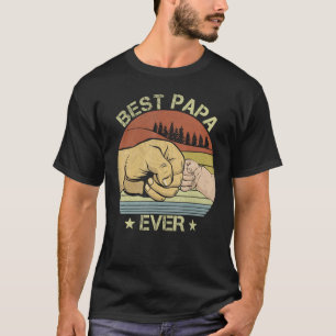 Mens Vintage Best Papa Ever Fist Bump Funny Grandp T-Shirt