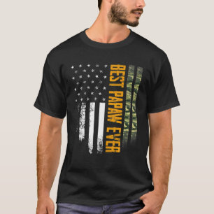 Mens Vintage Best Papaw Ever Camo American Flag Di T-Shirt