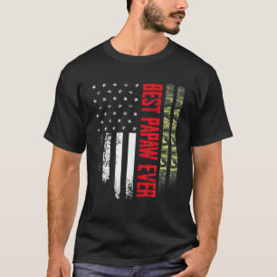 Mens Vintage Best Papaw Ever Camo American Flag Di T-Shirt