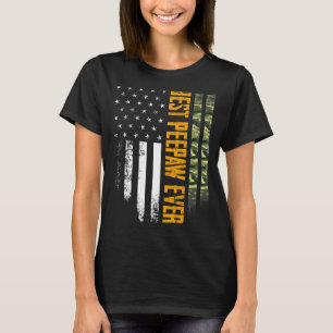 Mens Vintage Best Peepaw Ever Camo American Flag D T-Shirt
