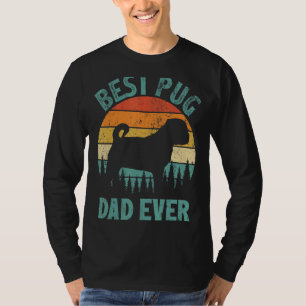 Mens  Vintage Best Pug Dad Ever Father's Day T-Shirt