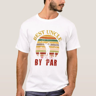 Mens Vintage Best Uncle by Par Funny Golf T-shirt