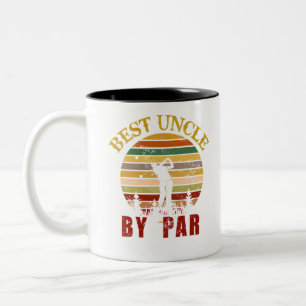 Mens Vintage Best Uncle by Par Funny Golf T-shirt Two-Tone Coffee Mug