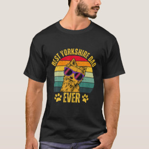 Mens Vintage Best Yorkie Dad Ever Father's Day Dog T-Shirt