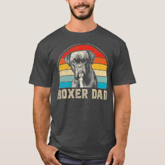 Mens Vintage Boxer Dad Funny Dog Daddy Dog Dad Fat T-Shirt