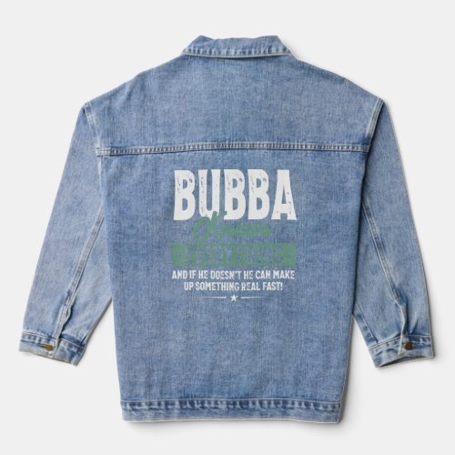 Mens Vintage Bubba Knows Everything 60th  For Fath Denim Jacket