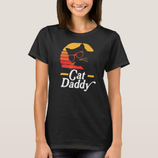 Mens Vintage Cat Daddy Birthday Fathers Day T-Shirt