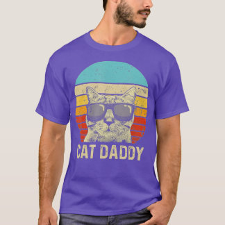 Mens Vintage Cat Daddy  Funny Cat Lover Gift Cat D T-Shirt
