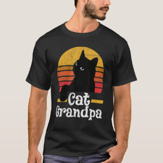 Mens Vintage Cat Grandpa  Cat   Cat Dad Fathers Da T-Shirt