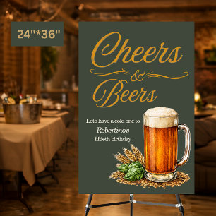 Men's Vintage Cheers To Years Beers 50th Birthday Foam Board