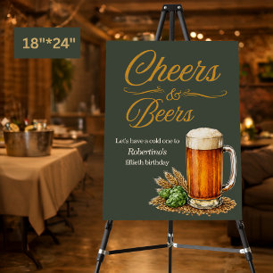 Men's Vintage Cheers To Years Beers 50th Birthday Foam Board