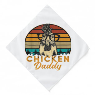 Mens Vintage Chicken Daddy Chicken Dad Father Farm Bandana