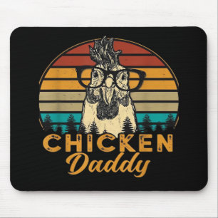 Mens Vintage Chicken Daddy Chicken Dad Father Farm Mouse Pad
