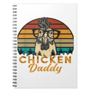 Mens Vintage Chicken Daddy Chicken Dad Father Farm Notebook