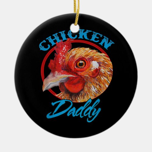 Mens Vintage Chicken Daddy Retro Farm Decor Retro Ceramic Ornament